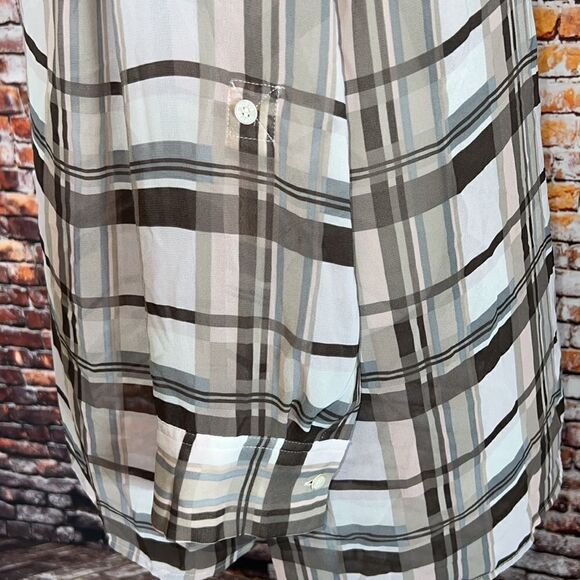 Vince Camuto Sheer Plaid Button Down - Picture 3 of 6